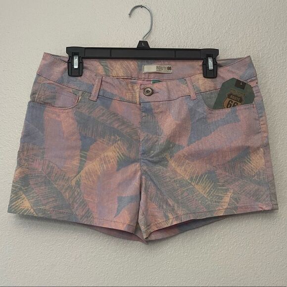 Tropical Print Denim Shorts Size 8 - Picture 1 of 4